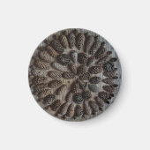 Pine Cones Mandala Small, 3,2 cm, Round Magnet (Vorne)