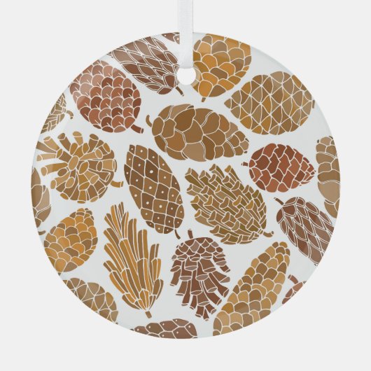 Pine cones Musterbeispiel. Ornament Aus Glas (Vorderseite)