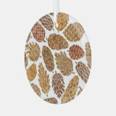Pine cones Musterbeispiel. Ornament Aus Glas (Vorderseite links)