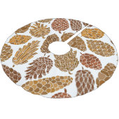 Pine cones Musterbeispiel. Polyester Weihnachtsbaumdecke (Schrägansicht)