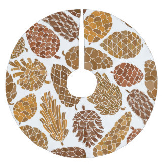 Pine cones Musterbeispiel. Polyester Weihnachtsbaumdecke