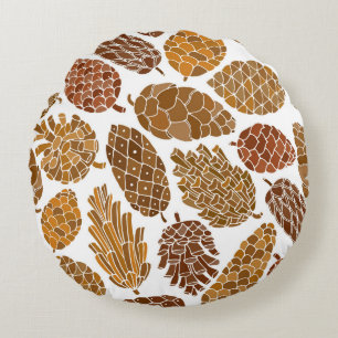Pine cones Musterbeispiel. Rundes Kissen