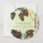 Pine Cones Nature Runde Weihnachtskarte Feiertagskarte (Rückseite)