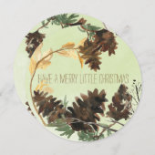 Pine Cones Nature Runde Weihnachtskarte Feiertagskarte (Vorne/Hinten)