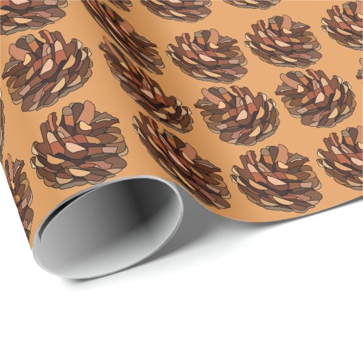 Pine Cones Nature Rustic Geschenkpapier (Rolleneckpunkt)
