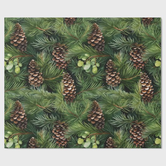 Pine Cones Pattern Geschenkpapier (Flach)