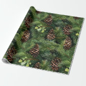 Pine Cones Pattern Geschenkpapier (Ungerollt)