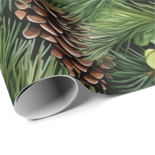 Pine Cones Pattern Geschenkpapier (Rolleneckpunkt)