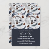 Pine Cones & Pine Needles Muster Geburtstag Einladung (Vorne/Hinten)