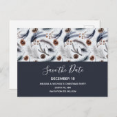 Pine Cones & Pine Needles Muster Save the Date Einladungspostkarte (Vorne/Hinten)