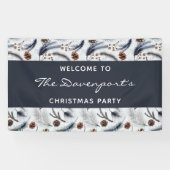 Pine Cones & Pine Needles Muster Weihnachten Banner (Horizontal)