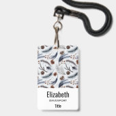 Pine Cones & Pine Needles Wasserfarbenes Muster Ausweis (Vorderseite mit Lanyard)