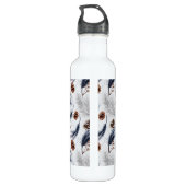 Pine Cones & Pine Needles Wasserfarbenes Muster Edelstahlflasche (Rückseite)