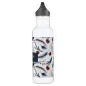Pine Cones & Pine Needles Wasserfarbenes Muster Edelstahlflasche (Rechts)