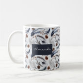 Pine Cones & Pine Needles Wasserfarbenes Muster Kaffeetasse (Links)