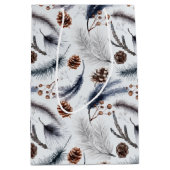 Pine Cones & Pine Needles Wasserfarbenes Muster Mittlere Geschenktüte (Vorderseite)