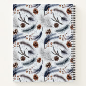 Pine Cones & Pine Needles Wasserfarbenes Muster Notizblock (Rückseite)