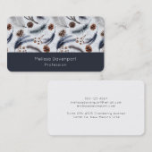 Pine Cones & Pine Needles Wasserfarbenes Muster Visitenkarte (Vorne/Hinten)