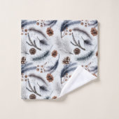 Pine Cones & Pine Needles Weihnachtsmuster Badhandtuch Set (Waschlappen)