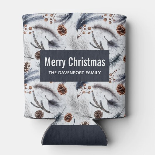 Pine Cones & Pine Needles Weihnachtsmuster Dosenkühler (Rückseite)