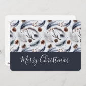 Pine Cones & Pine Needles Weihnachtsmuster Feiertagskarte (Vorne/Hinten)