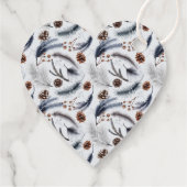 Pine Cones & Pine Needles Weihnachtsmuster Geschenkanhänger (Rückseite)