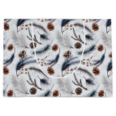 Pine Cones & Pine Needles Weihnachtsmuster Große Geschenktüte (Vorderseite)