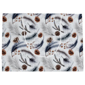 Pine Cones & Pine Needles Weihnachtsmuster Große Geschenktüte (Rückseite)