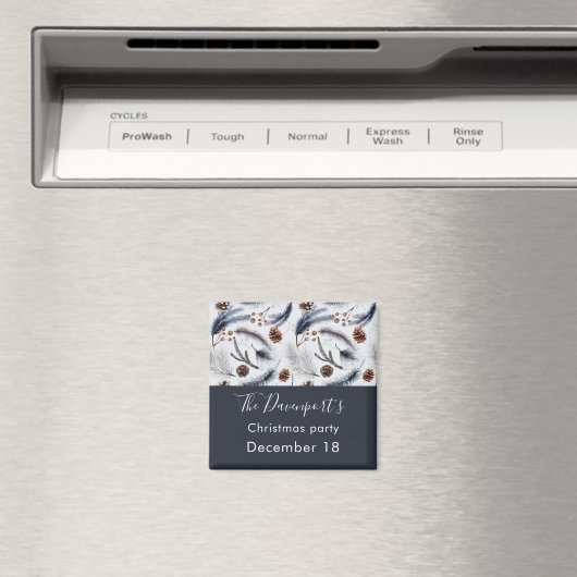 Pine Cones & Pine Needles Weihnachtsmuster Magnet (In Situ (Geschirrspüler))