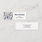 Pine Cones & Pine Needles Weihnachtsmuster Mini Visitenkarte (Vorne/Hinten)