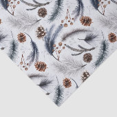 Pine Cones & Pine Needles Weihnachtsmuster Seidenpapier (Ausschnitt)