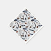 Pine Cones & Pine Needles Weihnachtsmuster Serviette (Ecke)