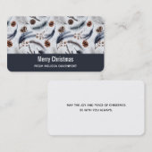 Pine Cones & Pine Needles Weihnachtsmuster Visitenkarte (Vorne/Hinten)