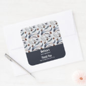 Pine Cones & Pine Needles Winter Patente Gefallen Quadratischer Aufkleber (Umschlag)