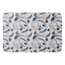 Pine Cones & Pine Needles Wintermuster Badematte