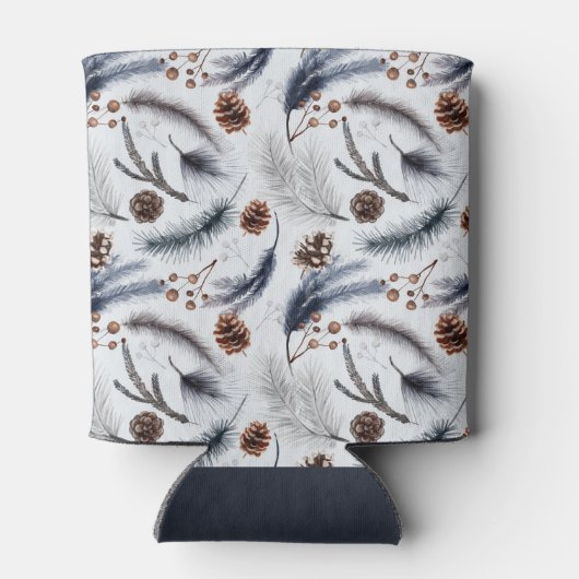 Pine Cones & Pine Needles Wintermuster Dosenkühler (Rückseite)