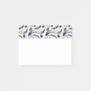Pine Cones & Pine Needles Wintermuster Post-it Klebezettel