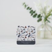 Pine Cones & Pine Needles Wintermuster Quadratische Visitenkarte (Stehend Vorderseite)