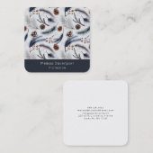 Pine Cones & Pine Needles Wintermuster Quadratische Visitenkarte (Vorne/Hinten)