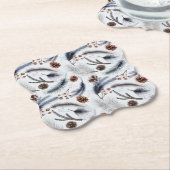 Pine Cones & Pine Needles Wintermuster Untersetzer (angewinkelt)