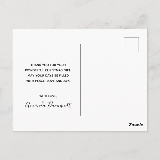 Pine Cones & Pine Needles Wintermuster Vielen Dank Postkarte (Rückseite)