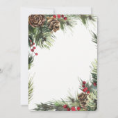 Pine Cones, Pine Tree Branches Weihnachtsfest Part Einladung (Rückseite)