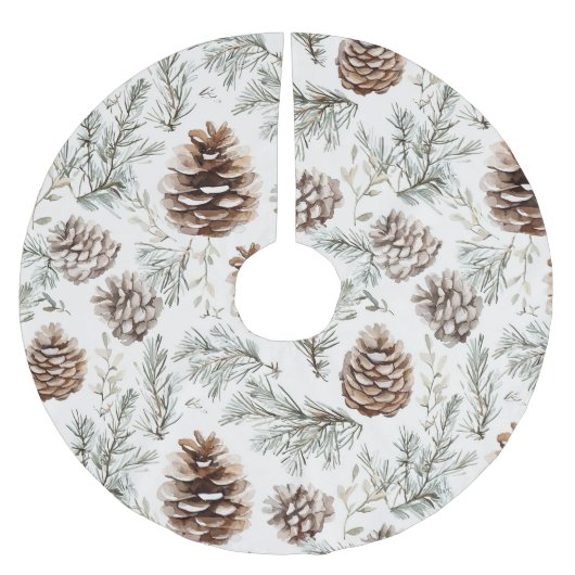Pine Cones Polyester Weihnachtsbaumdecke (Vorderseite)