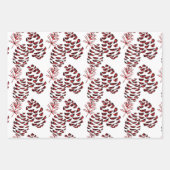 Pine Cones Red und Black Buffalo Kariert Geschenkpapier Set (Vorderseite)