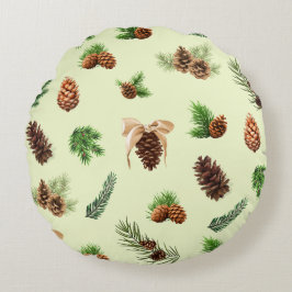 Pine Cones Rundes Kissen