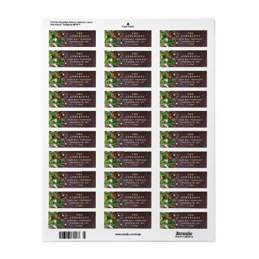 Pine Cones Rustic Holiday Rücksendeadresse (Vorne)