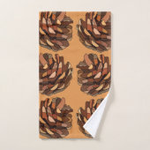 Pine Cones Rustic Nature Botanical Badhandtuch Set (Handtuch)