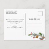 Pine Cones Rustikale Weihnachten 4 Foto Urlaub Postkarte (Rückseite)