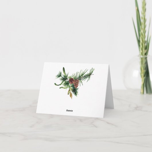 Pine Cones Rustikaler Weihnachtsfeiertag Karte (Rückseite)