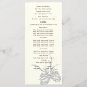 Pine Cones Rustikales Silber und Braun Programm (Rückseite)